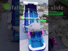 Slide de água inflável OEM 0,55 mm PVC Slide de parque aquático infantil com piscina