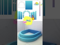 Cyan Blue Ball Pit Kids Soft Play Equipamento Play Party Nuvens coloridas Arco