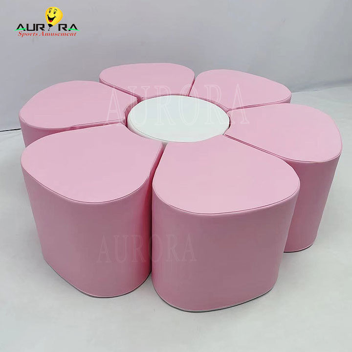 Soft Play Set Playground Pastel Climb And Play Soft Blocks Rosa Branca Flor Mini