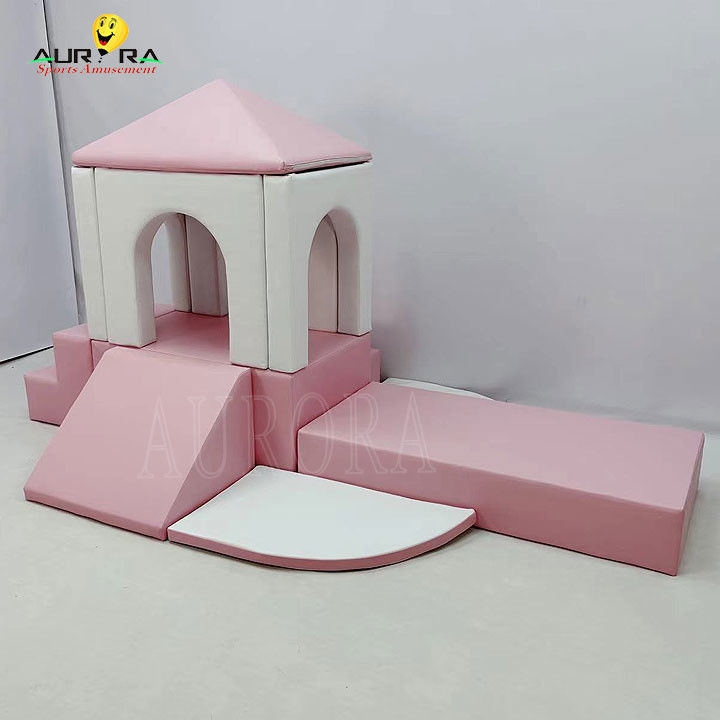 Soft Play Set Playground Pastel Climb And Play Soft Blocks Rosa Branca Flor Mini