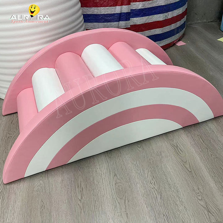 Soft Play Set Playground Pastel Climb And Play Soft Blocks Rosa Branca Flor Mini