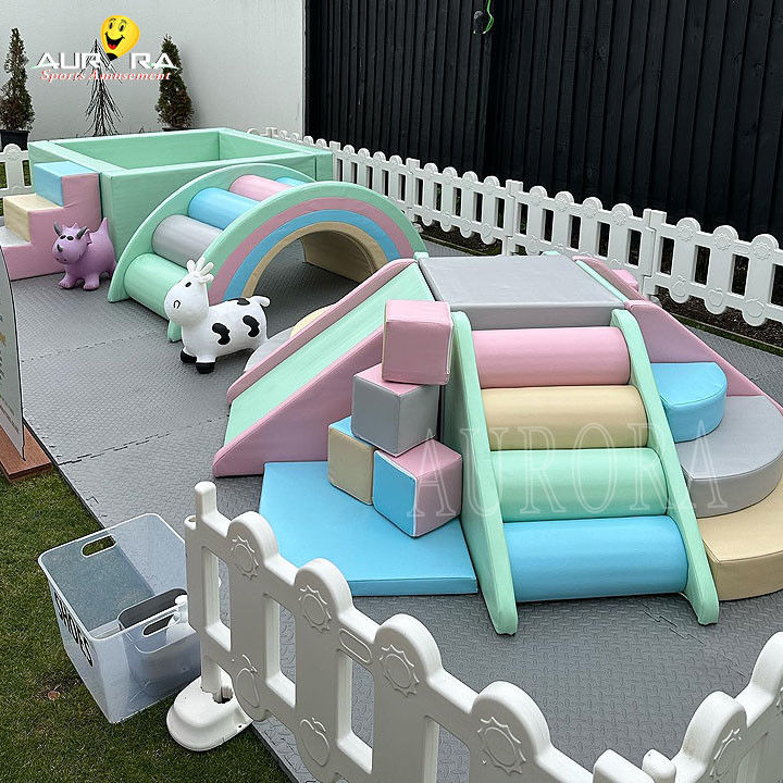 Pastel Baby Soft Play Blocos de escalada para festa Aluguer de equipamento de soft play personalizado