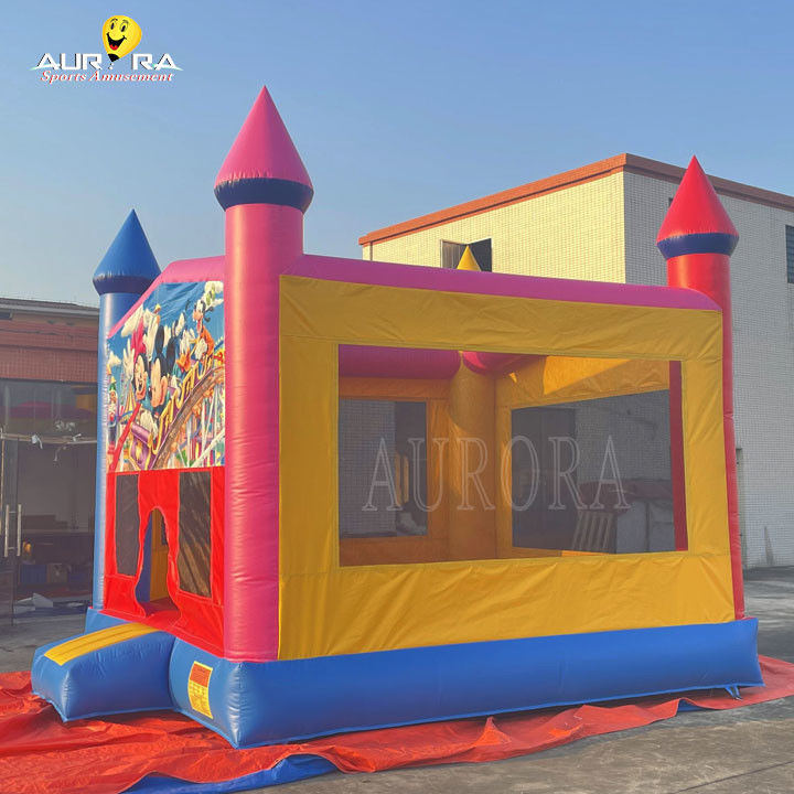 Exterior comercial inflável pvc colorido adulto crianças salto castelo