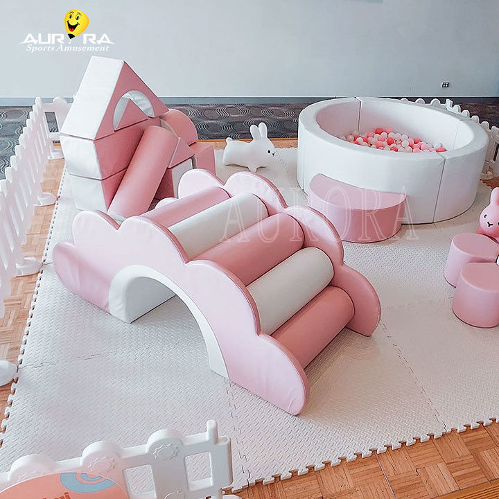 Pastel Rosa Branco Equipamento de Jogos Soft para Crianças Não Tóxico Alpinistas de Jogos Soft Indoor