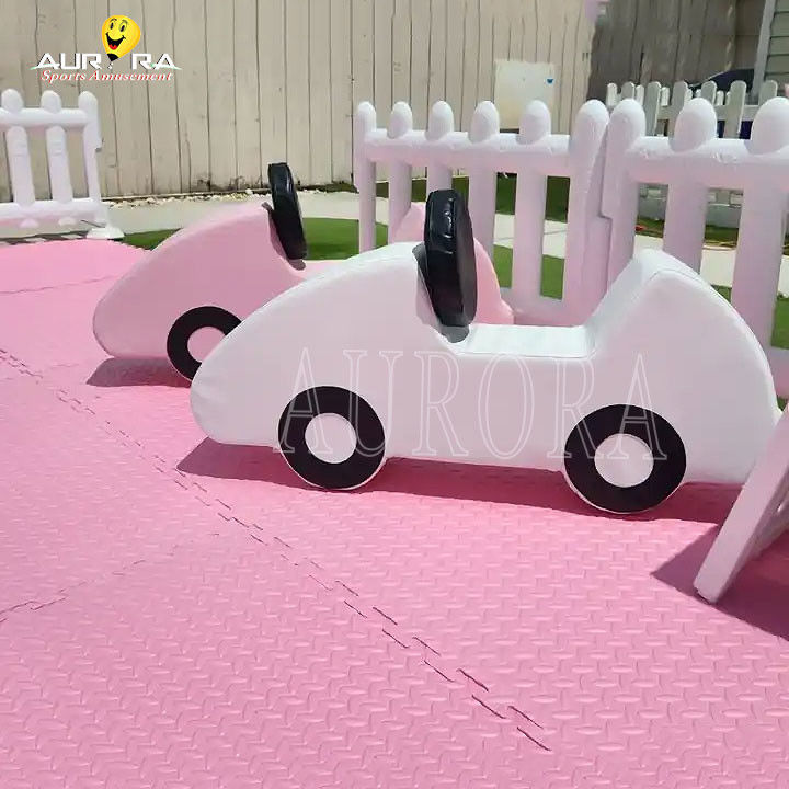 Pacote de Jogos Soft Branco Rosa Parque de Jogos Bebê Equipamento de Jogos Soft Indoor Outdoor