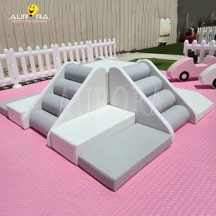 Pacote de Jogos Soft Branco Rosa Parque de Jogos Bebê Equipamento de Jogos Soft Indoor Outdoor