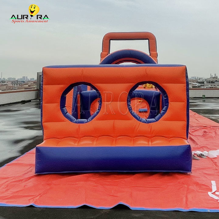 Pvc exterior inflável curso de obstáculos casa de salto não tóxico vermelho azul cor