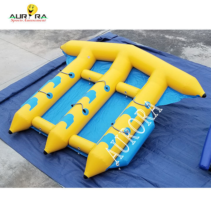 Desporto aquático colorido Rebocável Banana Inflável Barco Tubos de Peixes Voadores Para o Mar