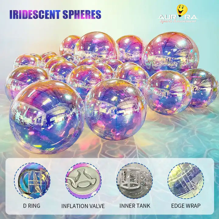 Esferas de espelho infláveis decorativas de cores PVC Esfera de espelho grande personalizada