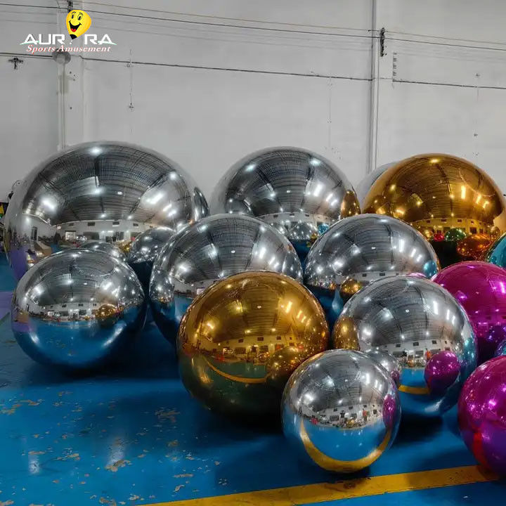 Decoração de eventos Esfera Balão de espelho inflável Esferas de casamento Laser discoteca