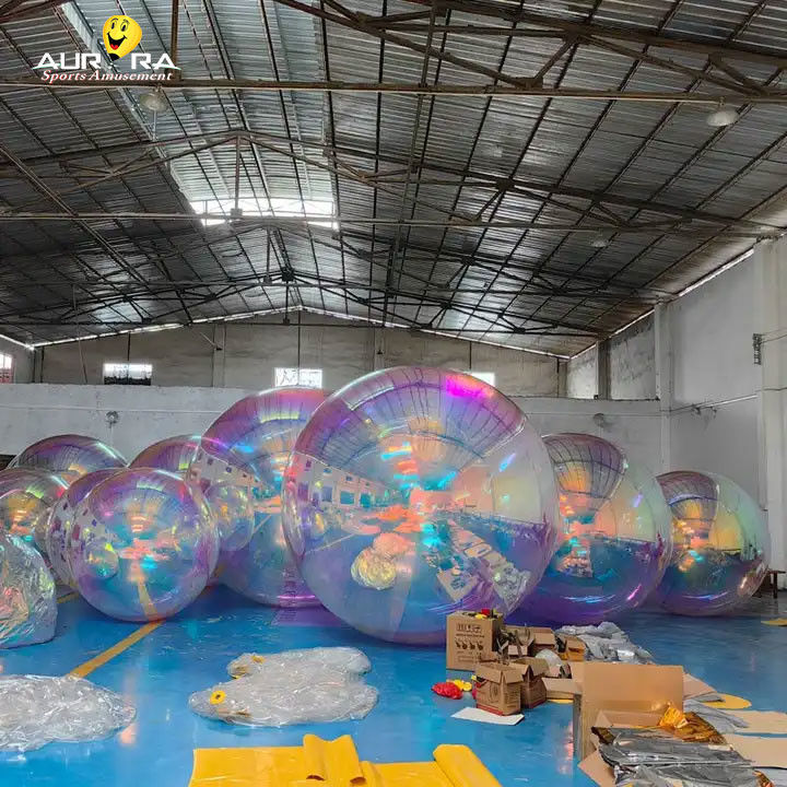 Decoração de eventos Esfera Balão de espelho inflável Esferas de casamento Laser discoteca