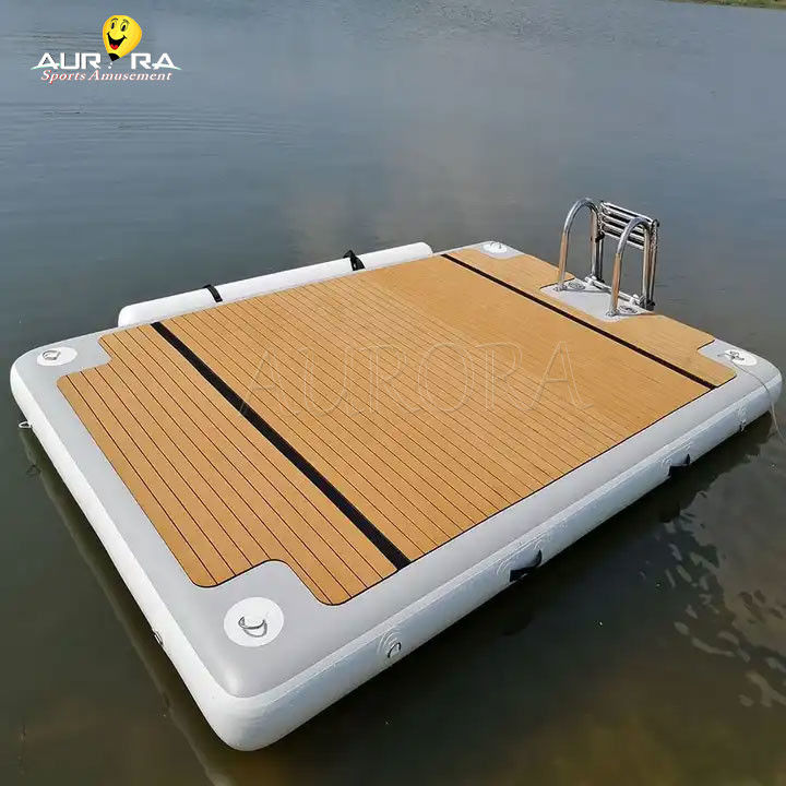 Retardante de incêndio inflável de plataforma flutuante de doca de lazer para o lago