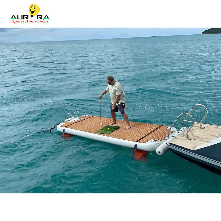 Retardante de incêndio inflável de plataforma flutuante de doca de lazer para o lago