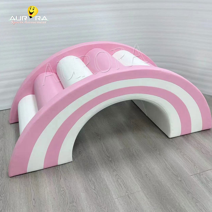 Indoor Kids Toddler Soft Play Equipamento de Escalada Rosa e Branca