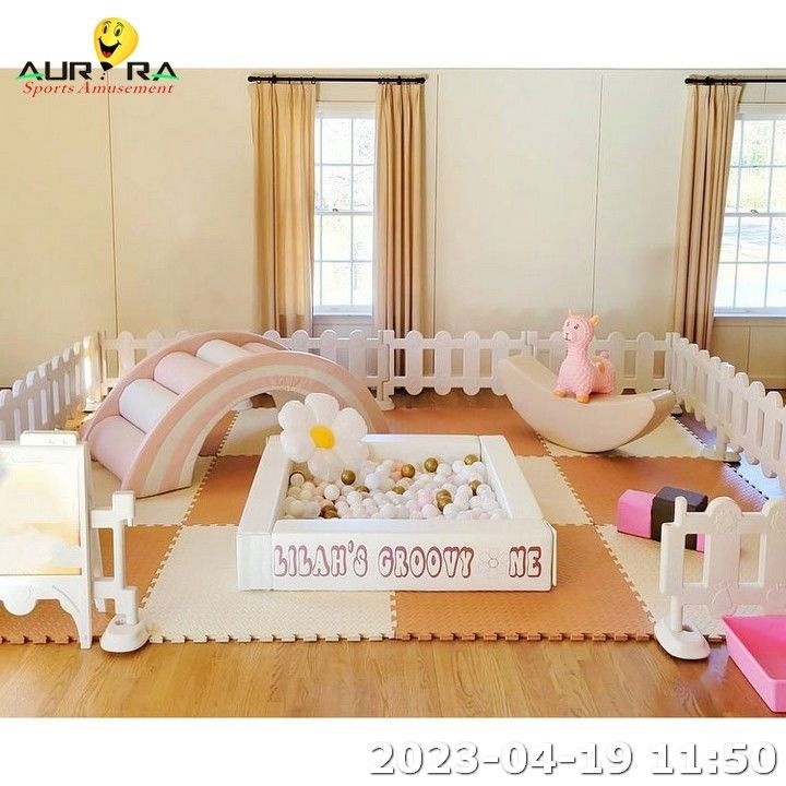 Venda a quente de bronze Beige soft play set soft play túnel crianças equipamentos de interior
