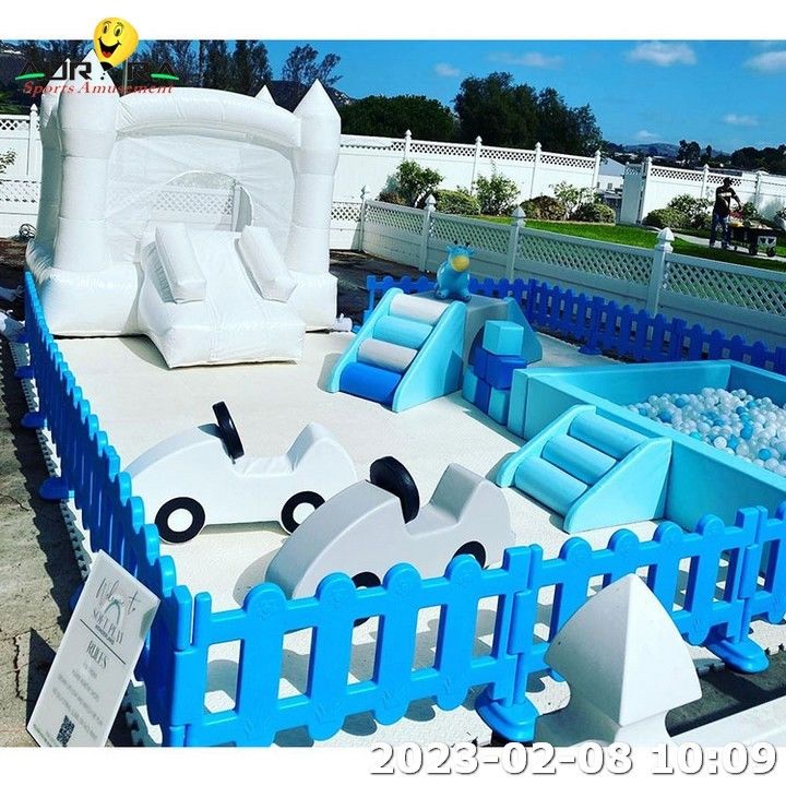 Crianças personalizadas Play Blue Soft Ball Pit Indoor Soft Play Equipamento Impressão digital
