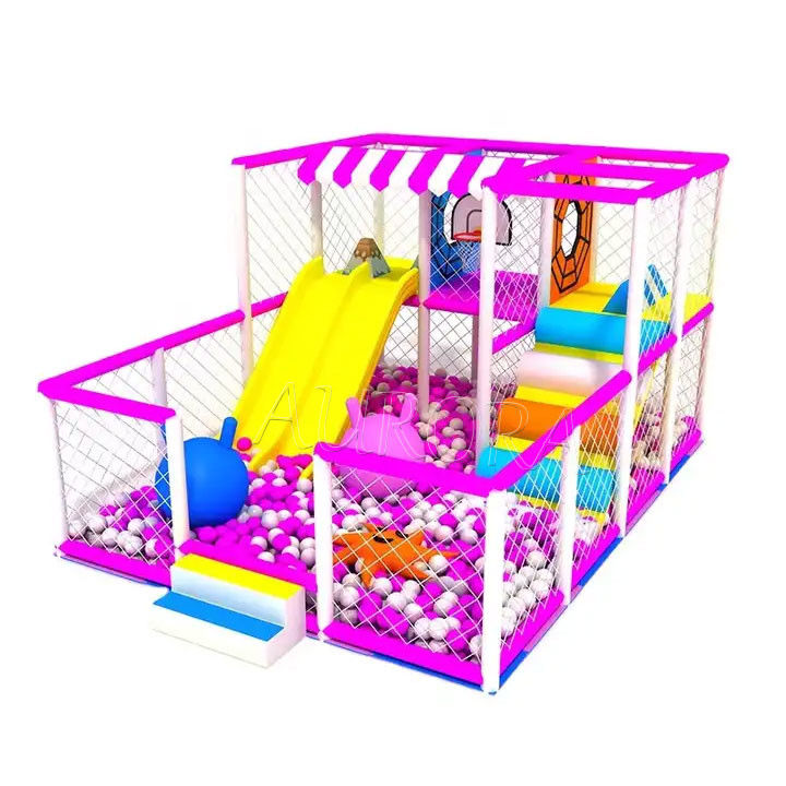 Roxo Amarelo Indoor Soft play Playground Confortável Esportes Crianças Aventura Diversão