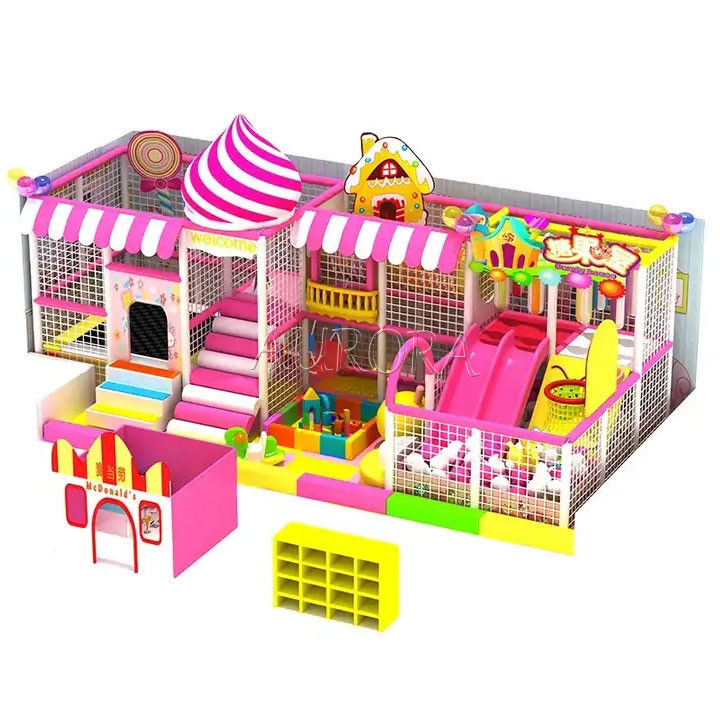 Roxo Amarelo Indoor Soft play Playground Confortável Esportes Crianças Aventura Diversão