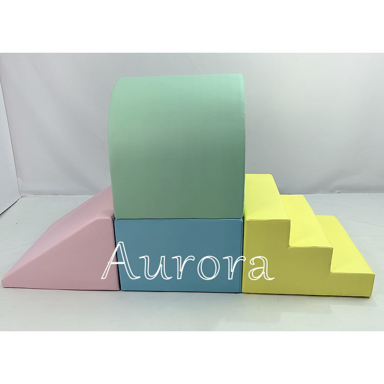 Túnel de brinquedos suaves para crianças Blocos de brinquedos suaves Equipamento de brinquedos suaves Amarelo Verde