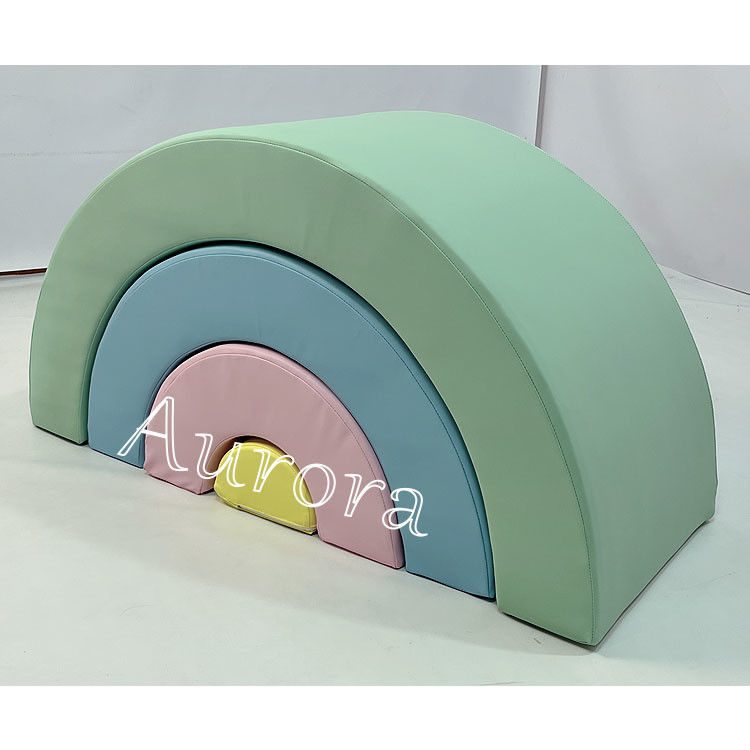 Túnel de brinquedos suaves para crianças Blocos de brinquedos suaves Equipamento de brinquedos suaves Amarelo Verde