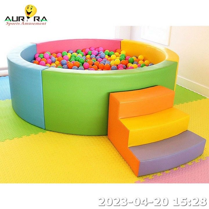Orange Round Ball Pit Pool Game Playground Crianças Deslizam Indoor Soft Play