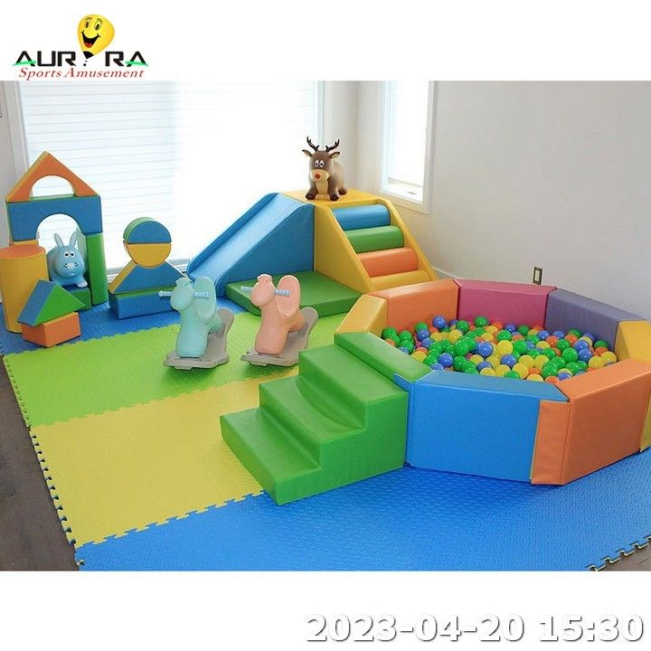 Orange Round Ball Pit Pool Game Playground Crianças Deslizam Indoor Soft Play