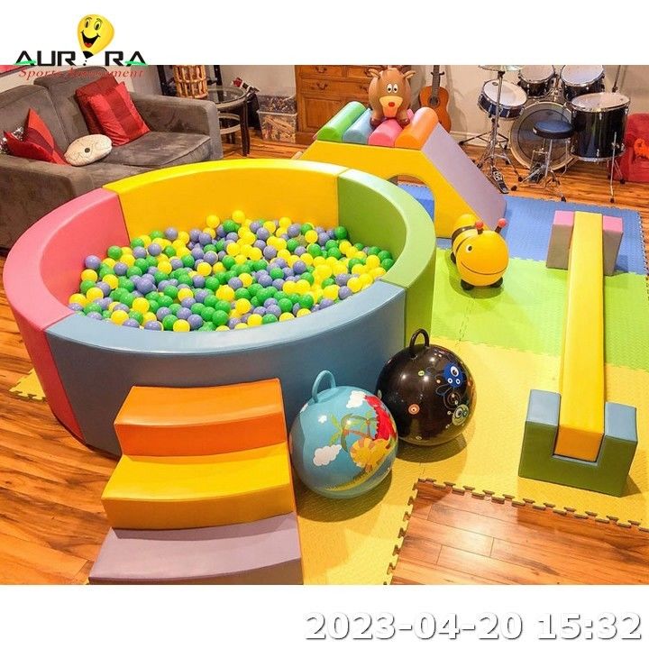 Orange Round Ball Pit Pool Game Playground Crianças Deslizam Indoor Soft Play