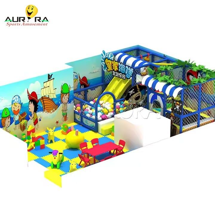 Parque temático interior Parque de diversões infantil azul Equipamento com 1 e Materia de aço