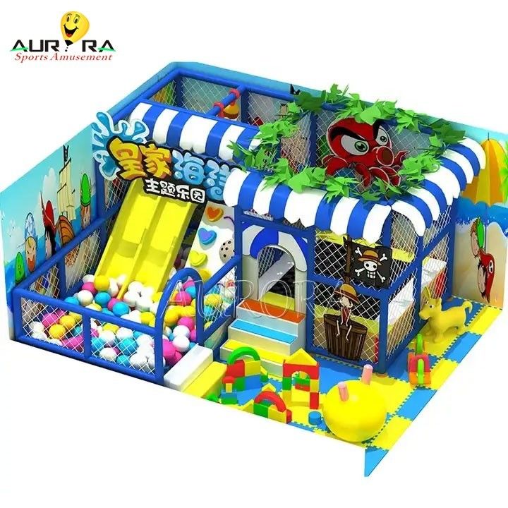 Parque temático interior Parque de diversões infantil azul Equipamento com 1 e Materia de aço