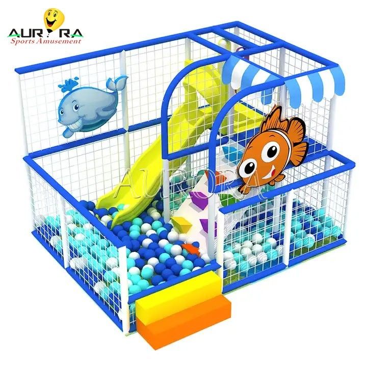 Parque temático interior Parque de diversões infantil azul Equipamento com 1 e Materia de aço