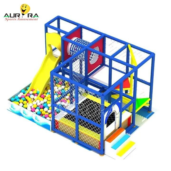Parque temático interior Parque de diversões infantil azul Equipamento com 1 e Materia de aço