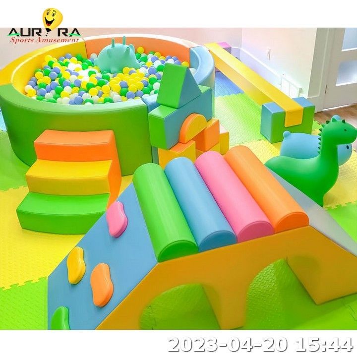 Indoor Soft Playground For Kids Soft Climber Set Festa de Aniversário Evento Azul