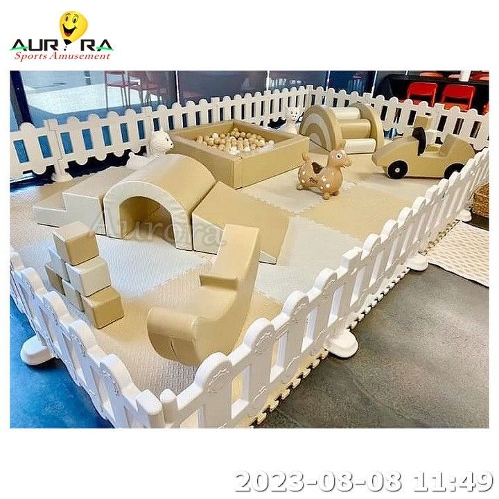 Soft Play Fence Baby Soft Play Set Ball Pit com Slide Ocean Balls Playground