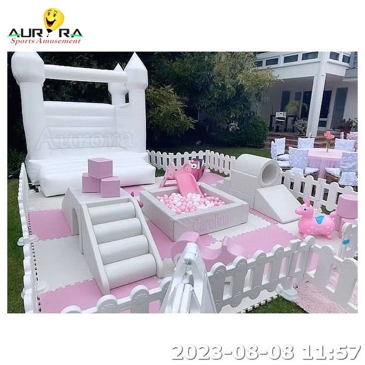 Baby Soft Play Set Kids Soft Play Equipamento Bola de piscina Merry Go Round Pink