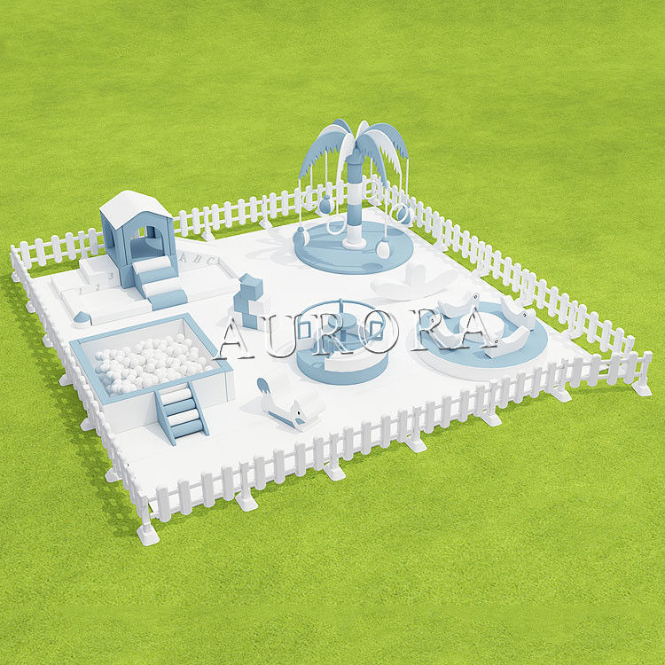 Equipamento real de soft play soft play rosa roxo espuma interior cerca de soft play