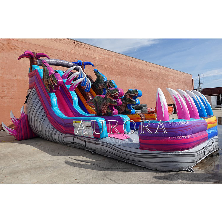 Slides de água infláveis para piscinas para piscinas Roxo Azul de grau comercial Gigante