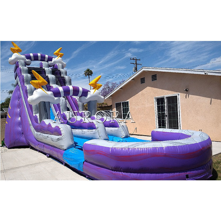 Slide de água inflável gigante para adultos Slides de água de piscina húmida seca 18ft