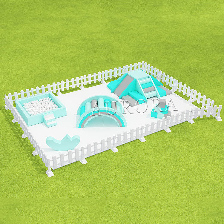 Equipamento de Soft Play Set White And Blue Foam Play para negócios de aluguel de festas