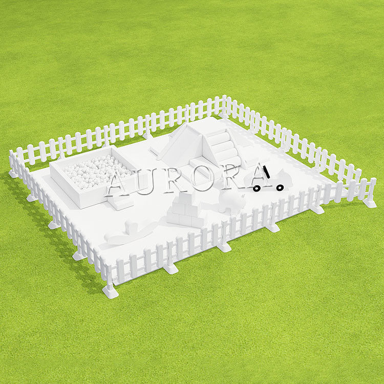Equipamento de Soft Play Set White And Blue Foam Play para negócios de aluguel de festas