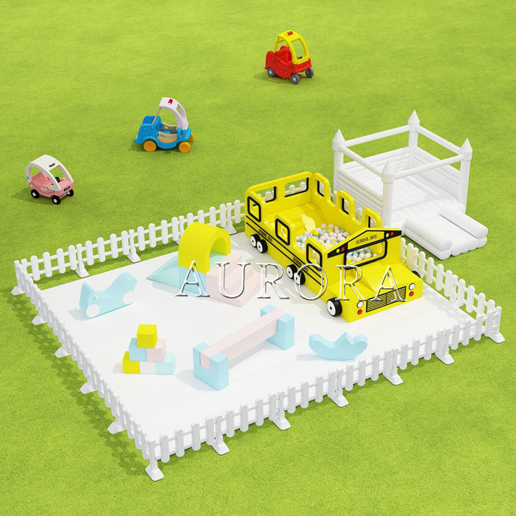 Pacote Soft Play Blocos de Escalada Amarelo Branco Equipamento de Jogo Conjunto Para Aluguer de Festa