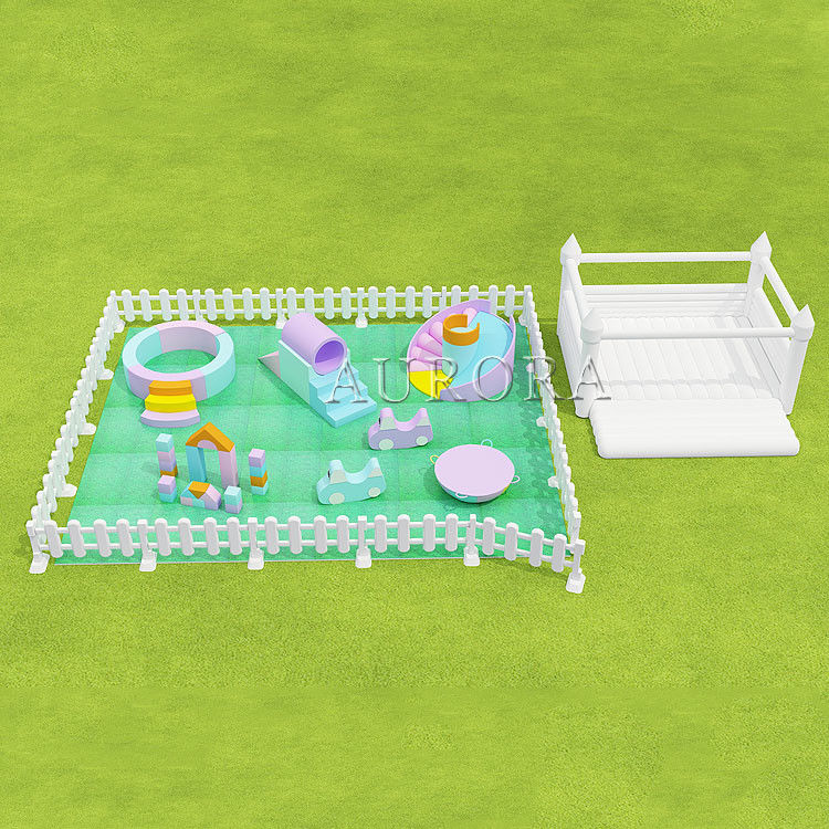 Pacote Soft Play Blocos de Escalada Amarelo Branco Equipamento de Jogo Conjunto Para Aluguer de Festa