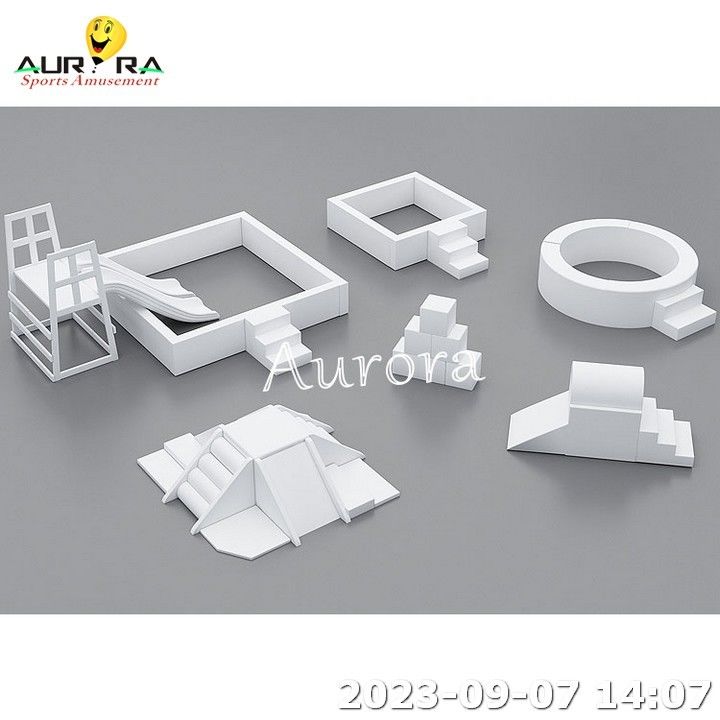 Área de Jogos Suave Para Bebê Equipamento de Jogos Suave Branco Para Crianças Furo de Bola Com Slide
