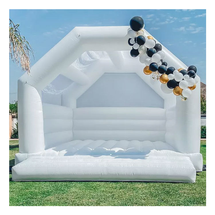 Decoração de casamento inflável castelo branco de salto inflável casa de salto para venda