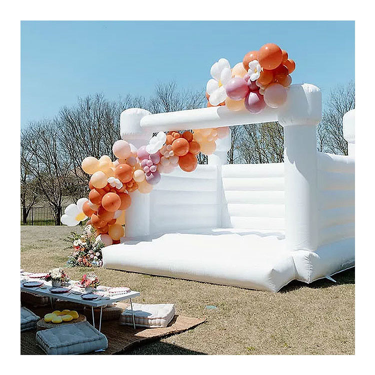 Decoração de casamento inflável castelo branco de salto inflável casa de salto para venda