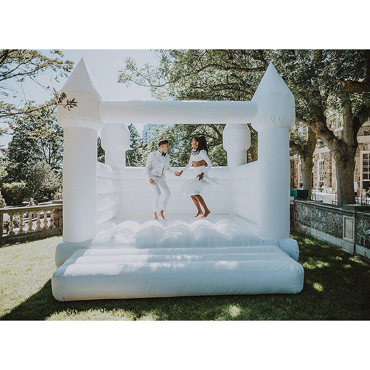 Decoração de casamento inflável castelo branco de salto inflável casa de salto para venda