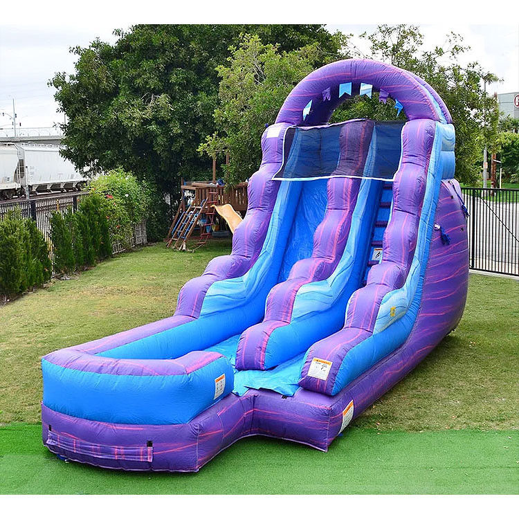 Eventos de Aluguer de Crianças Slides de Água Infláveis Para Piscina Slide de Água de Onda Azul Com Piscina