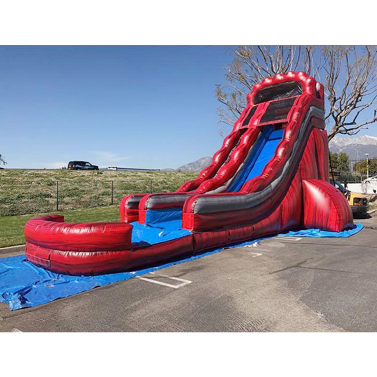 Eventos de Aluguer de Crianças Slides de Água Infláveis Para Piscina Slide de Água de Onda Azul Com Piscina