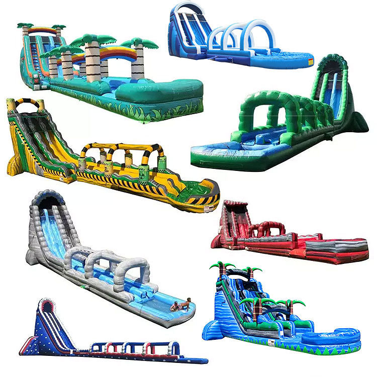 Slide de água inflável comercial Slide de água vermelho Pvc com soprador de ar para crianças adultos
