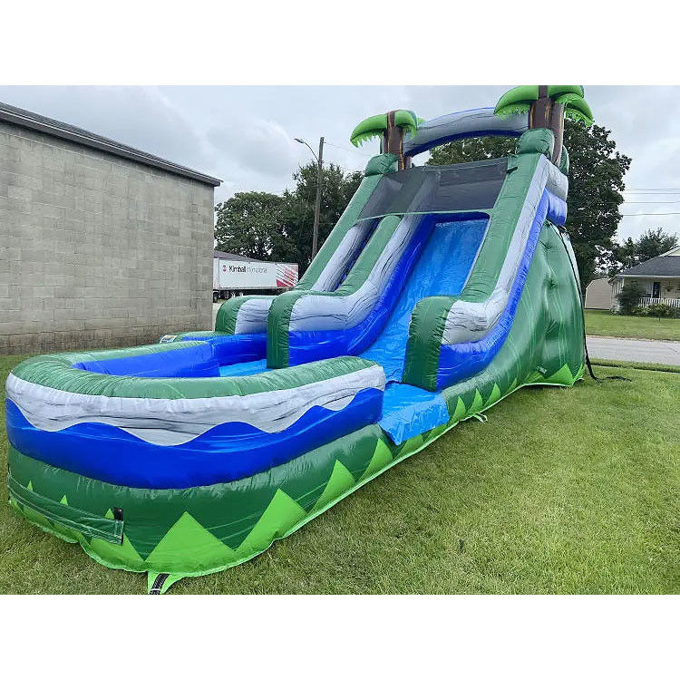 Slide de água inflável comercial Slide de água vermelho Pvc com soprador de ar para crianças adultos
