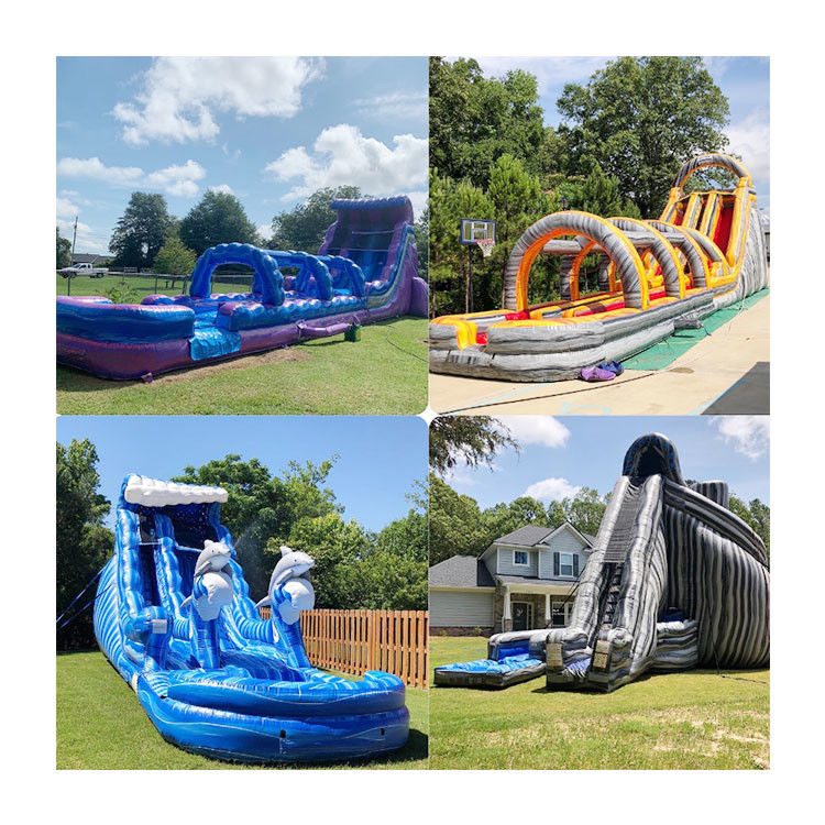 Slides de água infláveis China Adultos Gigante Água Barata Novo Design Verde para Venda